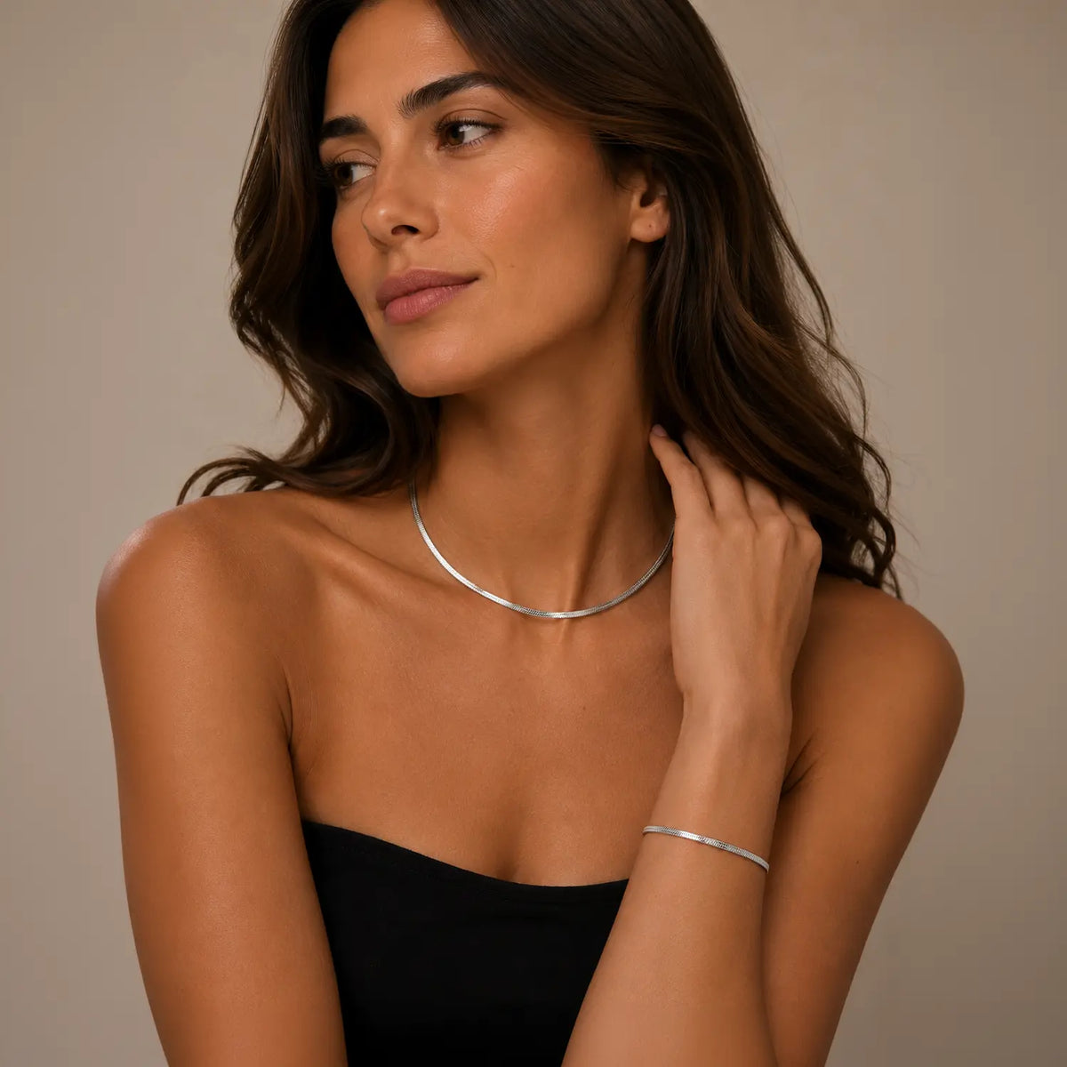 Flat Snake Chain Necklace | Coeur De Lion