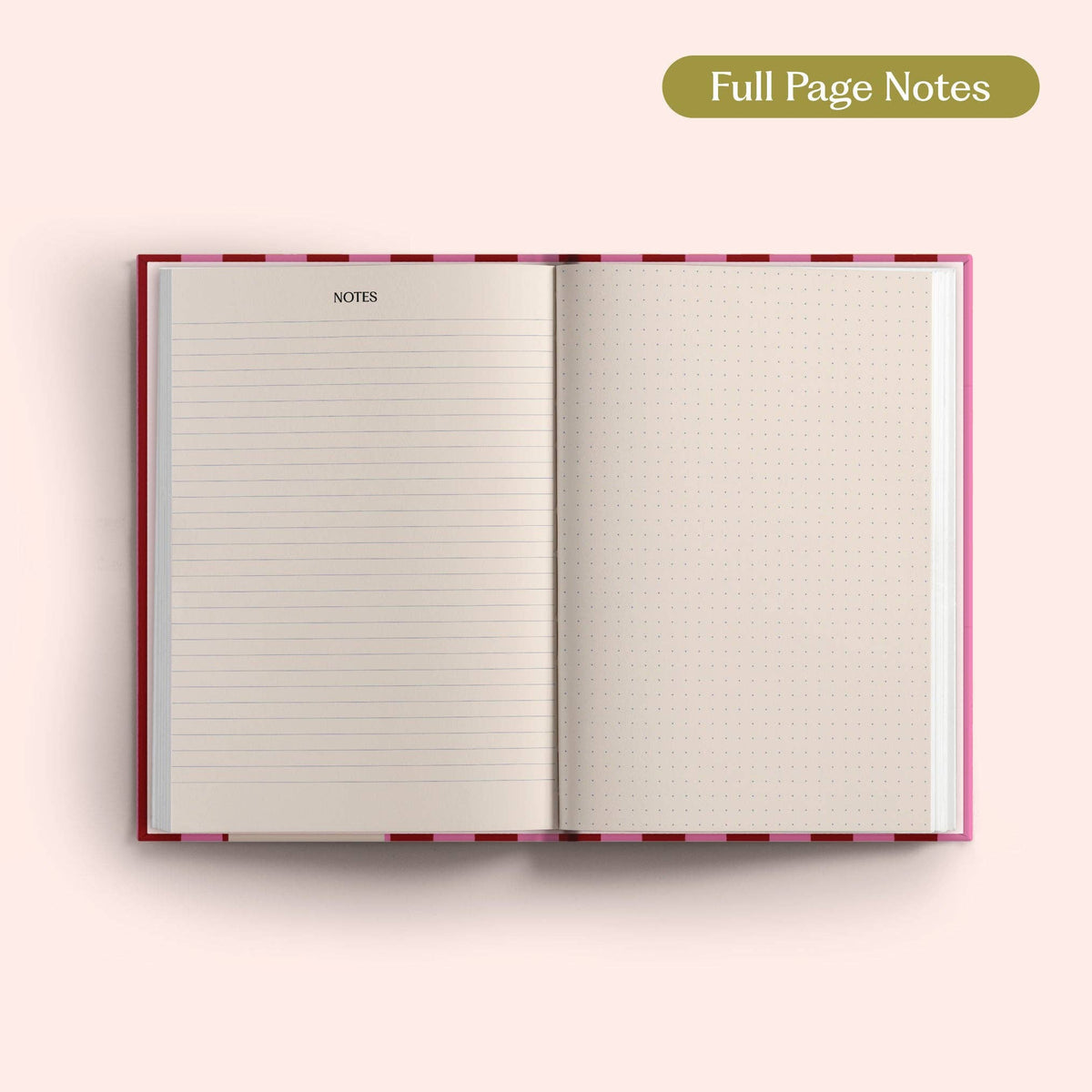 2027 Diary | A5 Hardcover Week to View | Pink & Red Stripe | Good Tuesday