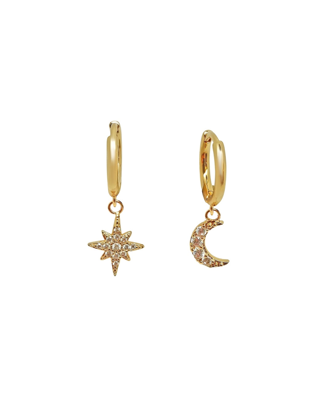 18ct Gold Plated Celestial Charm Earrings | Dualla