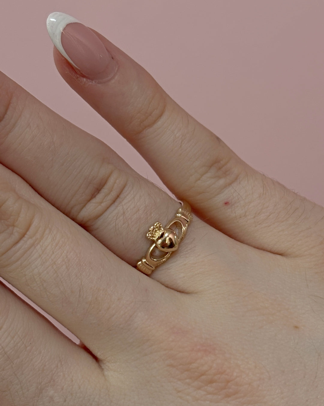 18ct Gold Plated Dainty Claddagh Ring | Dearbhla