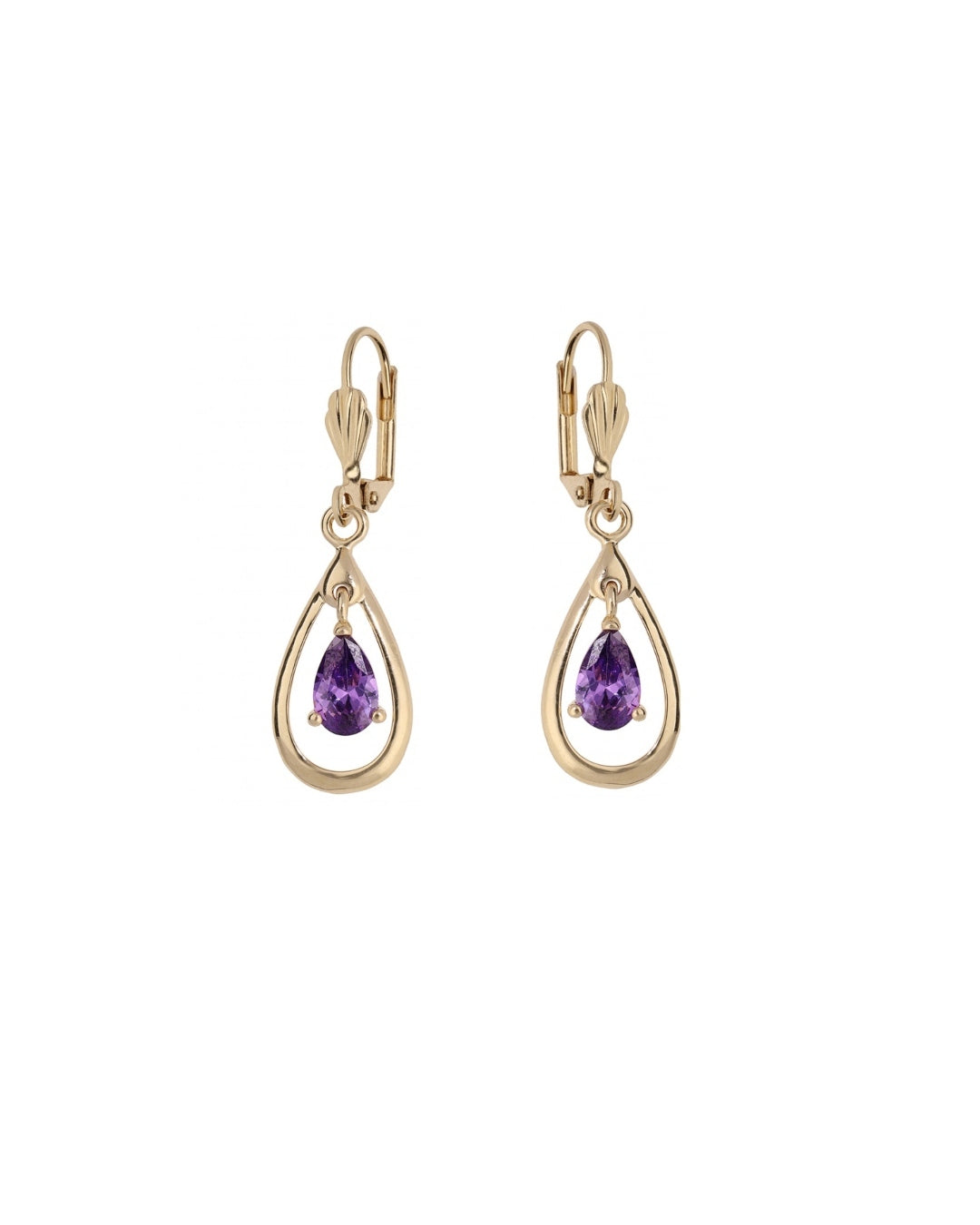 18ct Gold Plated Teardrop Dangle Earrings | Fossia