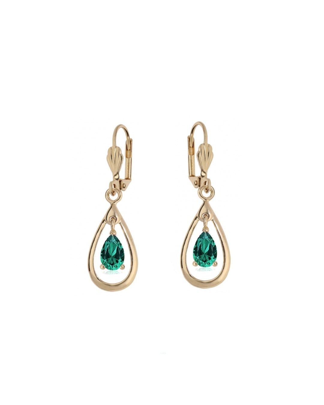 18ct Gold Plated Teardrop Dangle Earrings | Fossia