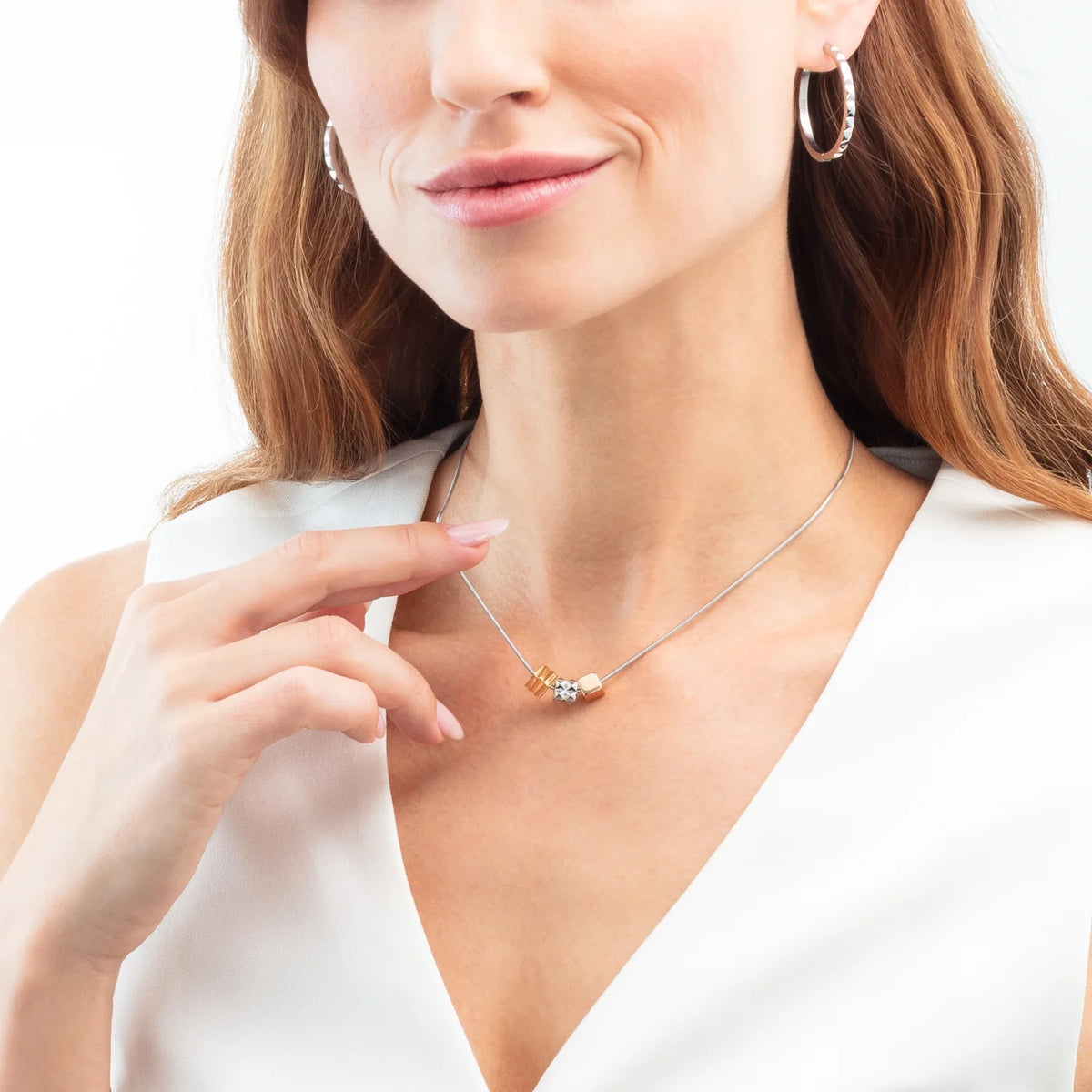 Cube Trio Facets Snake Necklace | Coeur De Lion