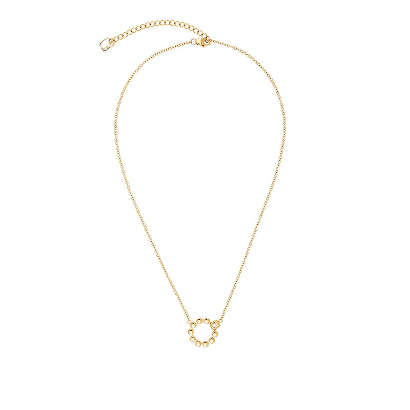 Small Soft Cube Circle Glow Necklace | Coeur De Lion