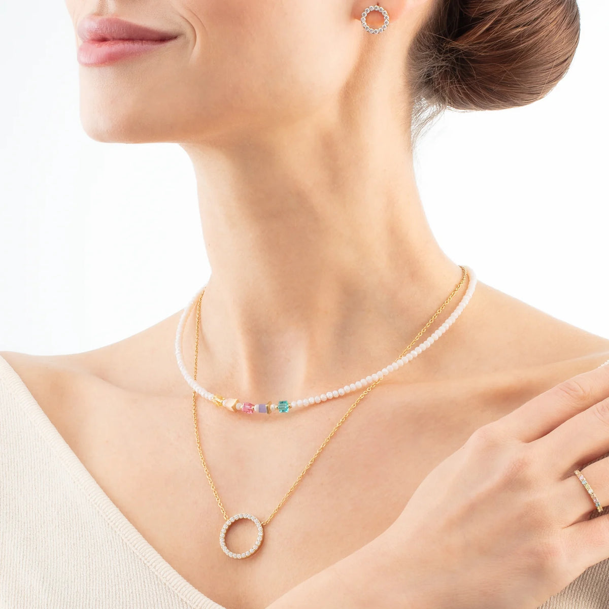 Sparkling Circle Necklace | Coeur De Lion