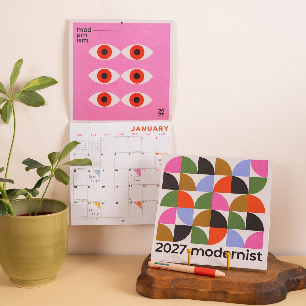 2027 Compact Wall Calendar | Modernist | Good Tuesday