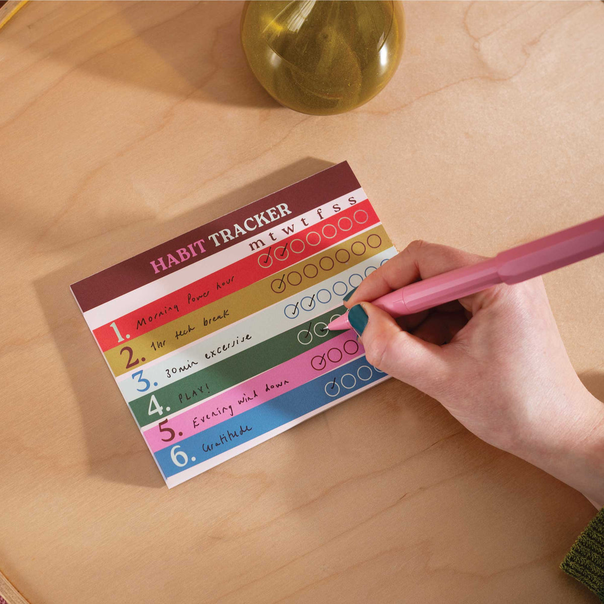 Weekly Habit Tracker A6 Pad | Work Hard, Play Nice | Good Tuesday