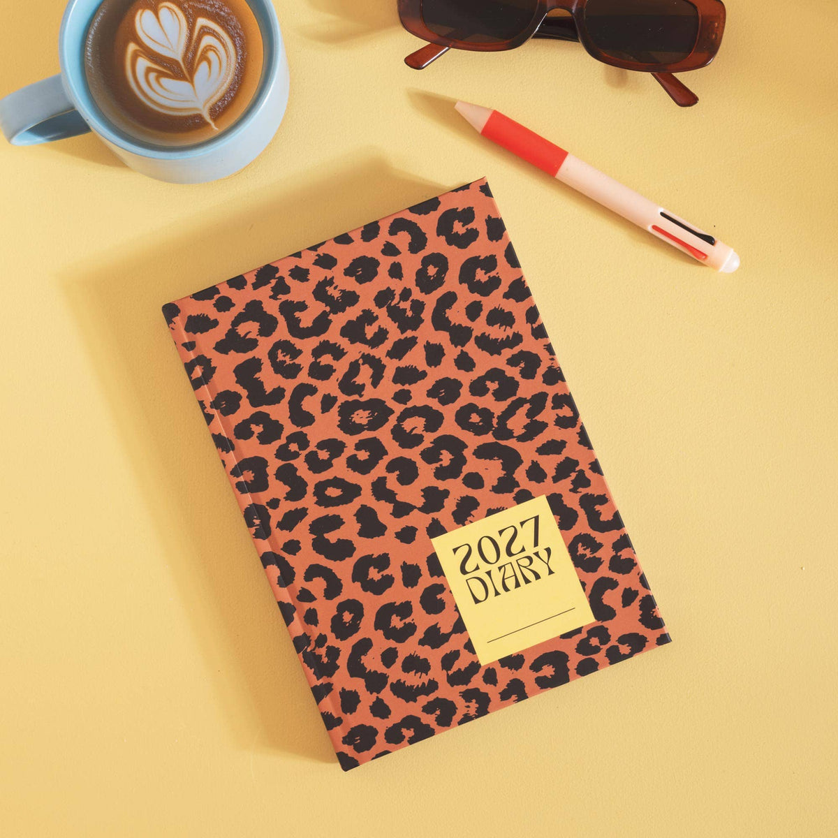 2027 Diary | A5 Hardcover Week to View | Leopard | Good Tuesday