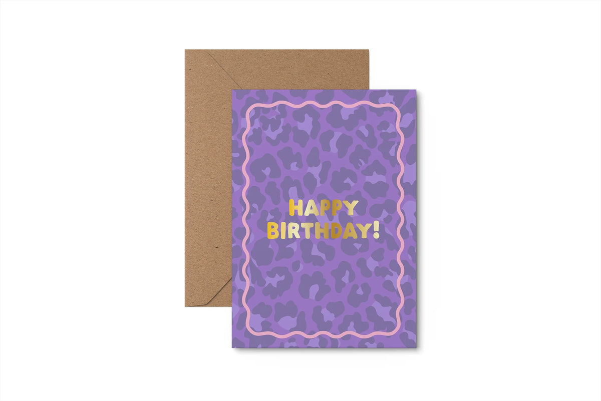 Purple Leopard Print | Birthday Card | Slieve Studio
