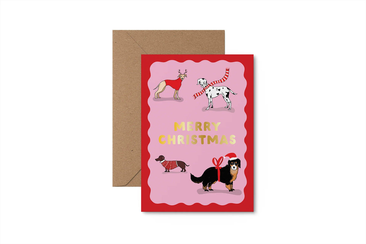 Merry Christmas Dogs | Christmas Card | Slieve Studio