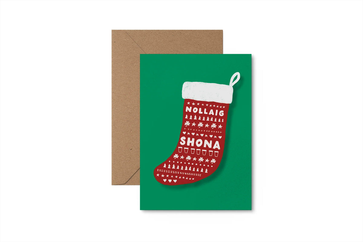 Nollaig Shona Stocking | Irish Christmas Card | Slieve Studio