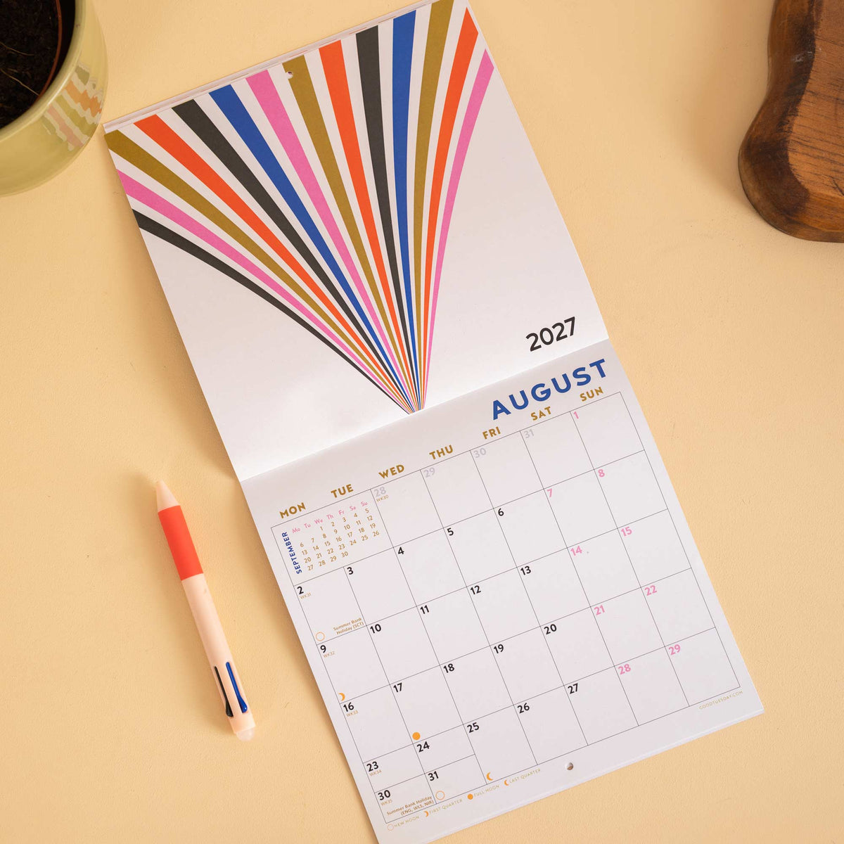2027 Compact Wall Calendar | Modernist | Good Tuesday