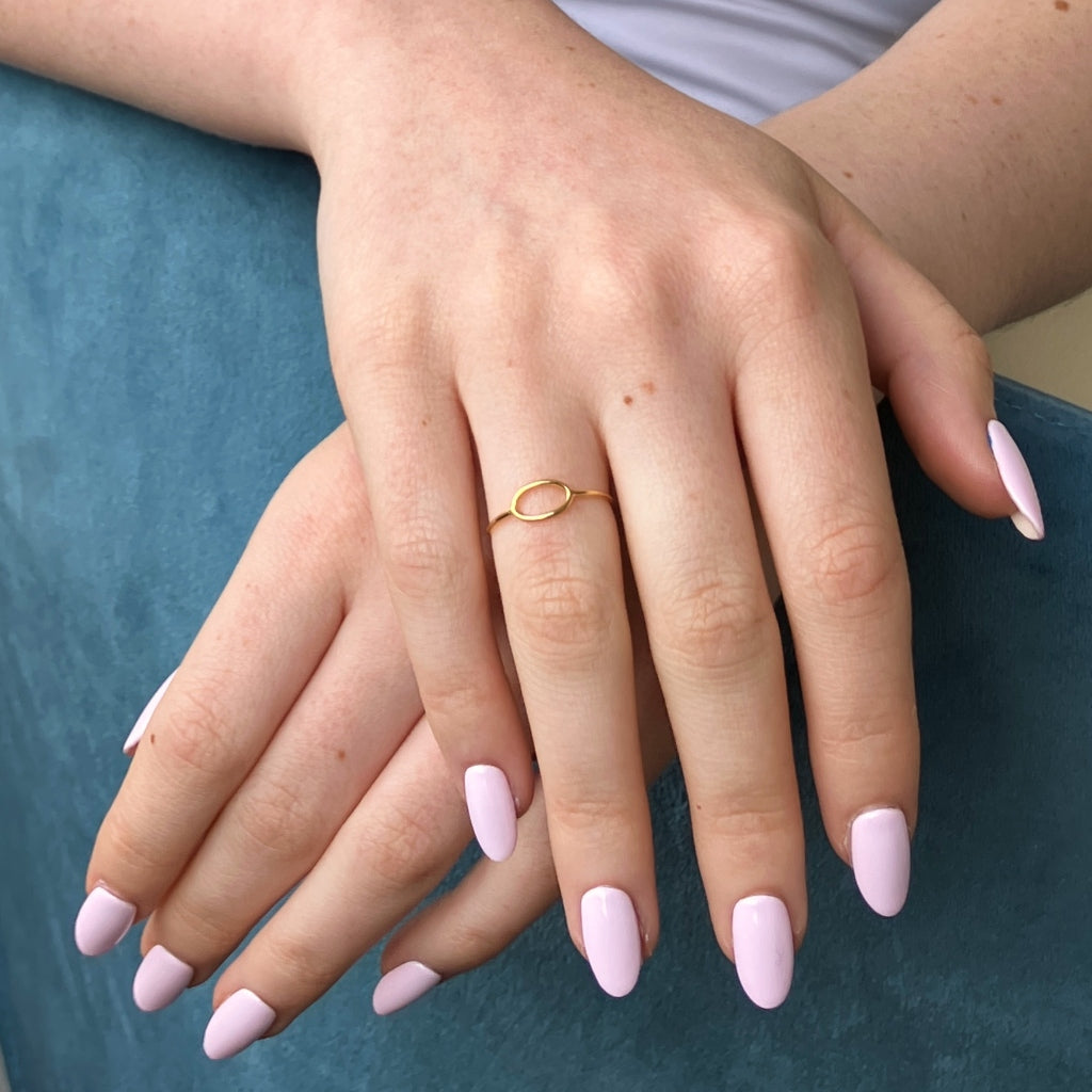 9 Carat Gold Delicate Oval Cut Out Ring