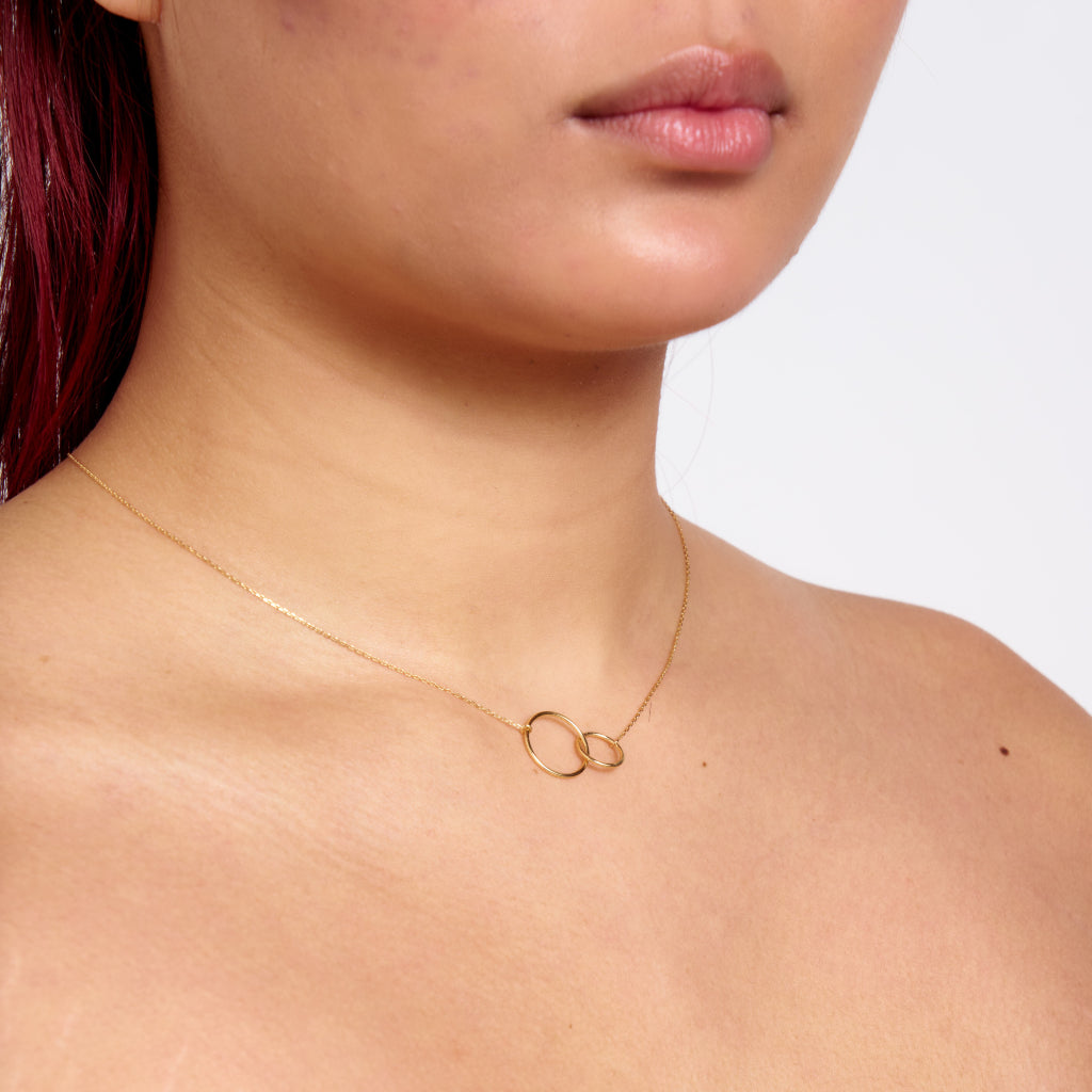 9 Carat Gold Interlocking Circles Necklace