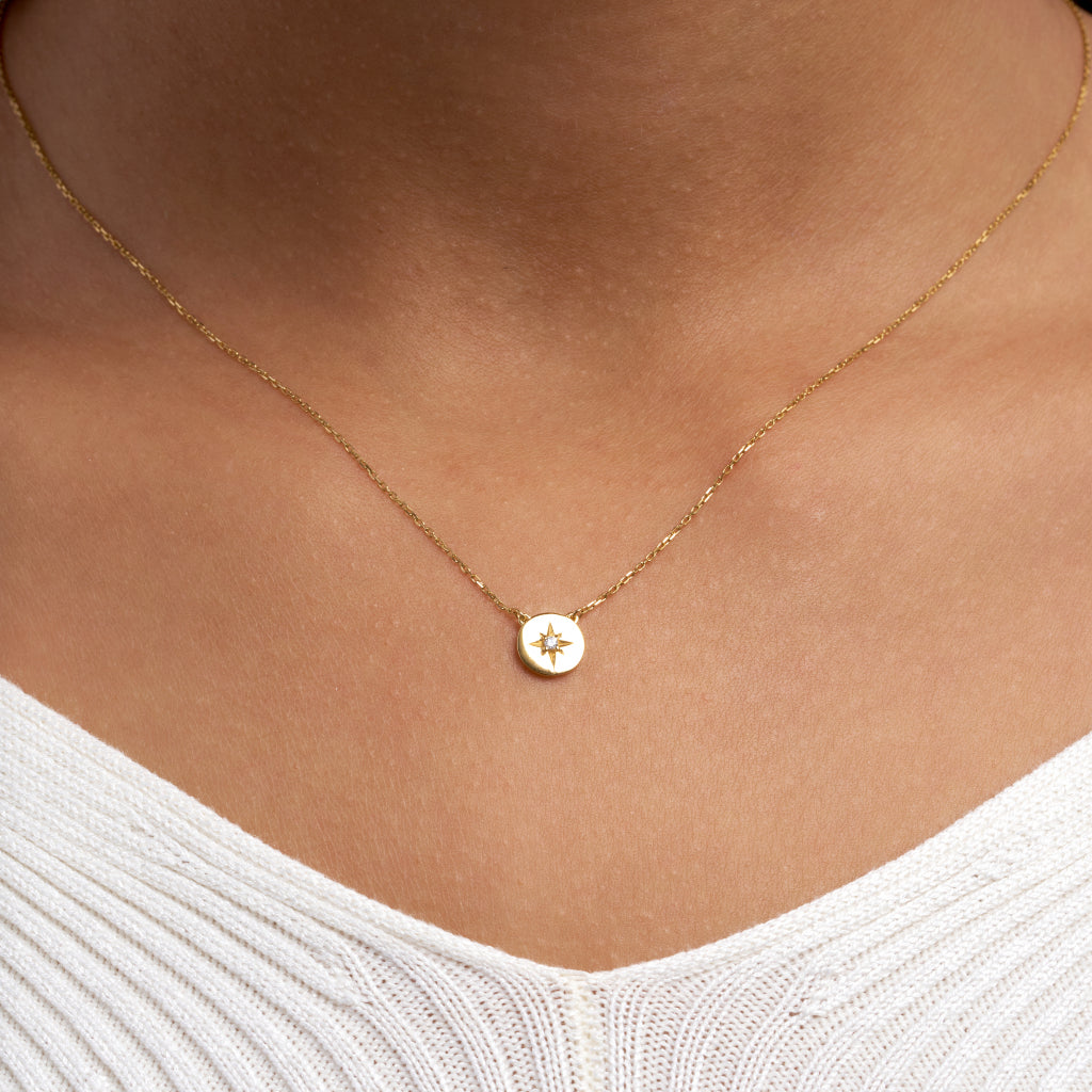 9 Carat Gold North Star Necklace