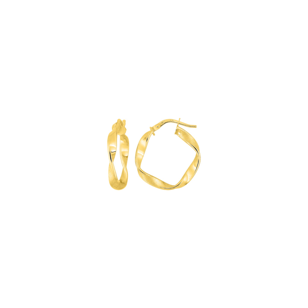 9 Carat Gold Twist Hoop Earrings