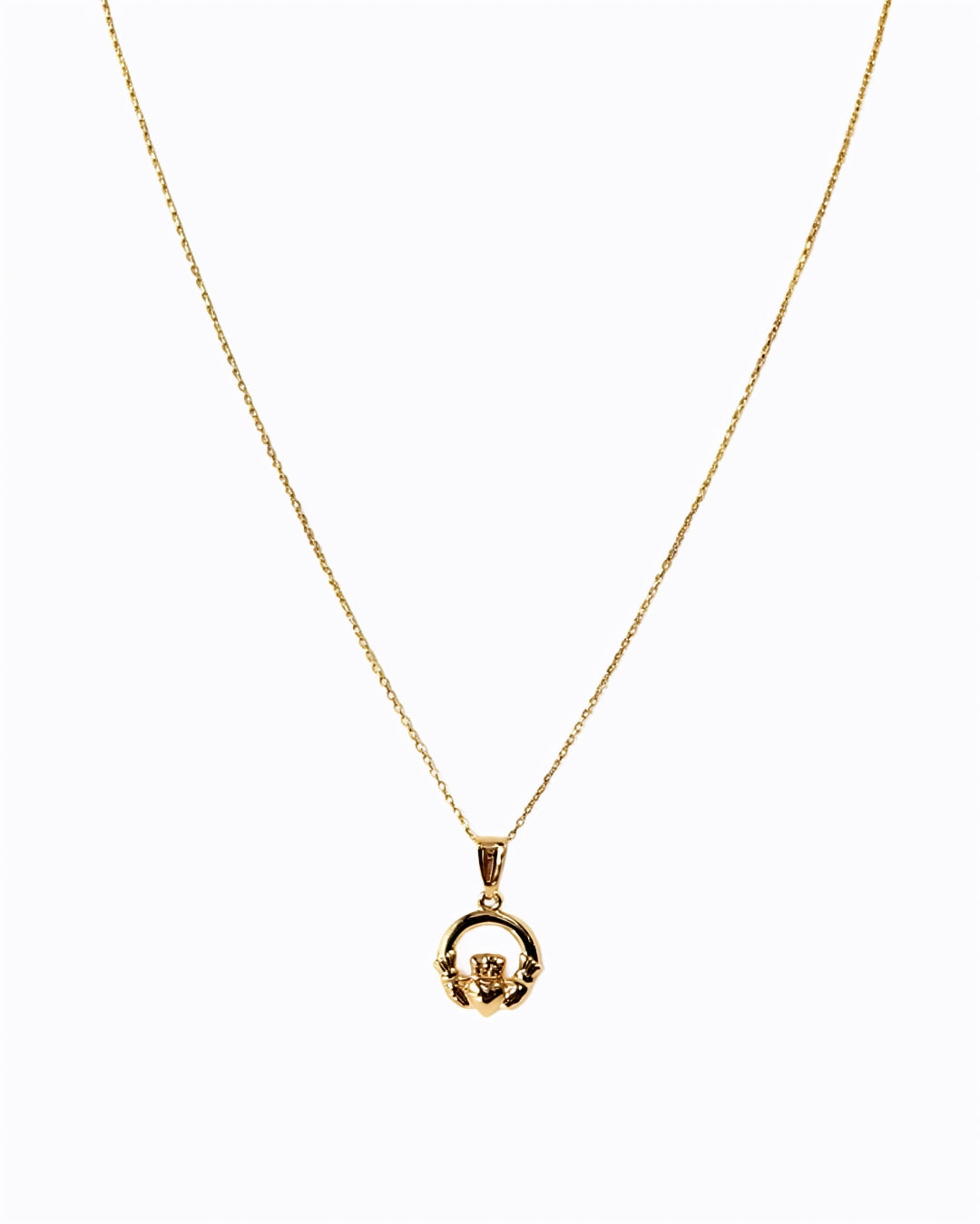 9ct Gold Claddagh Cable Chain Necklace | Aoife