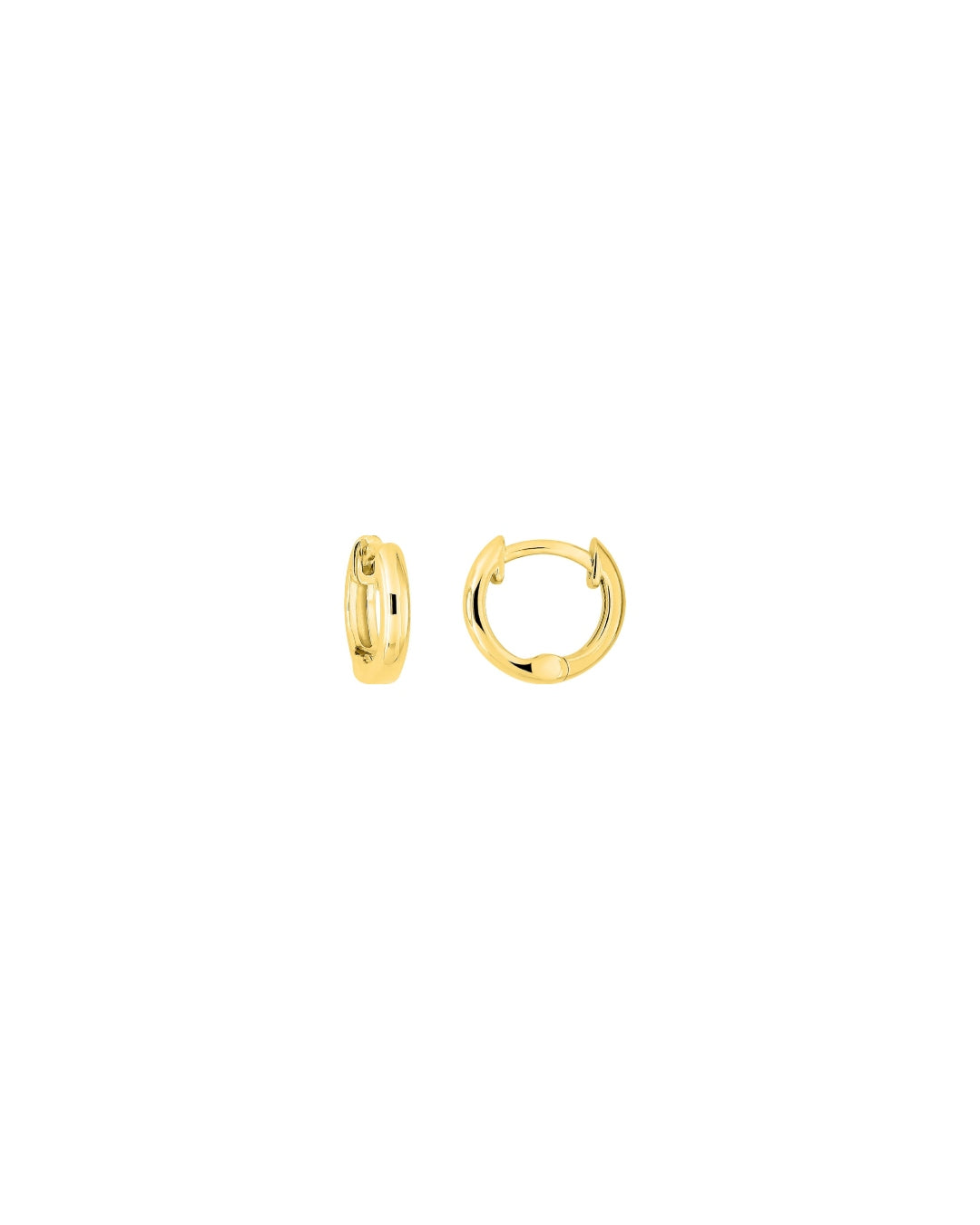9ct Gold Classic Click Huggie Hoop Earrings | Celise