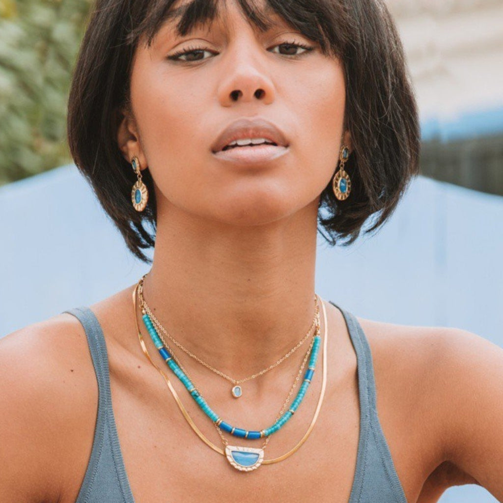 Gold Dainty Herringbone Chain Necklace | Anartxy