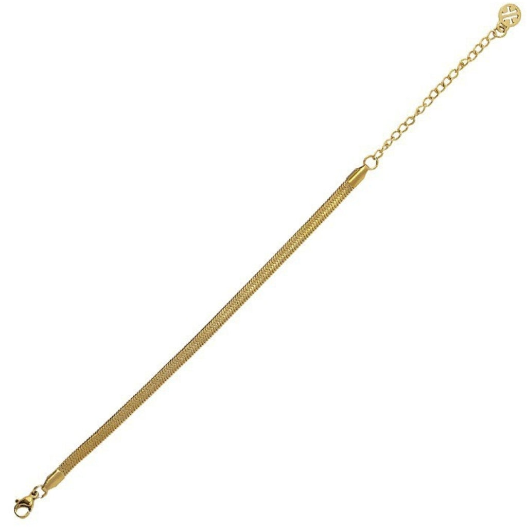 Gold Herringbone Chain Bracelet | Anartxy