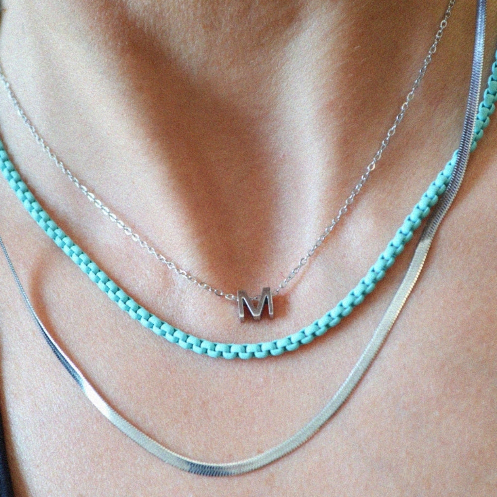Silver Dainty Herringbone Chain Necklace | Anartxy