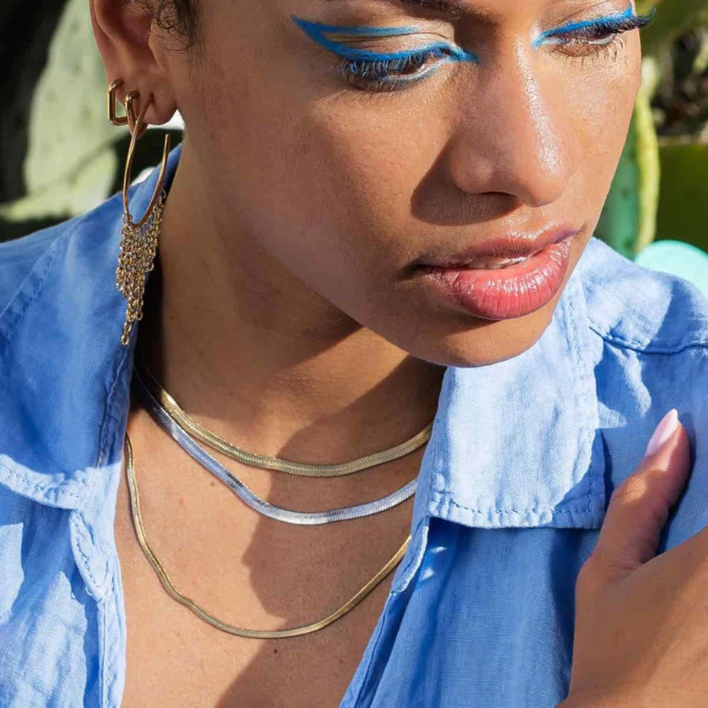 Steel Herringbone Chain Necklace | Anartxy