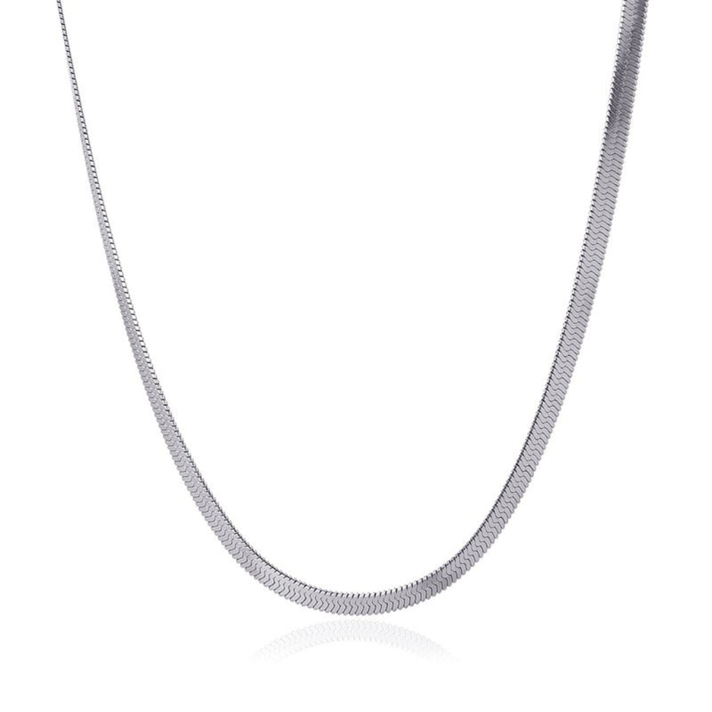 Steel Herringbone Chain Necklace | Anartxy