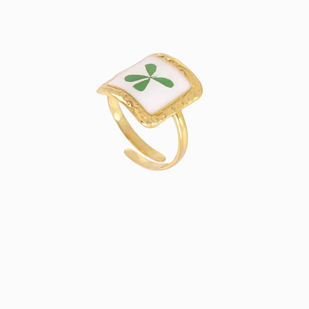 Steel Clover Adjustable Ring | Anartxy