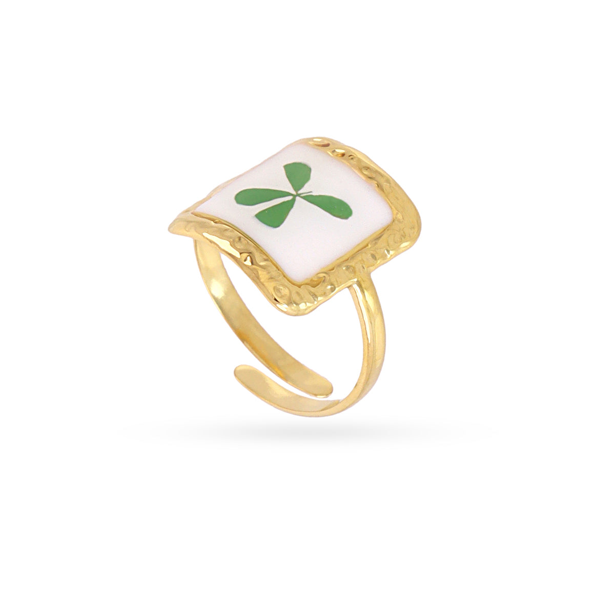 Steel Clover Adjustable Ring | Anartxy