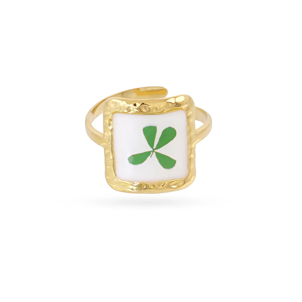 Steel Clover Adjustable Ring | Anartxy