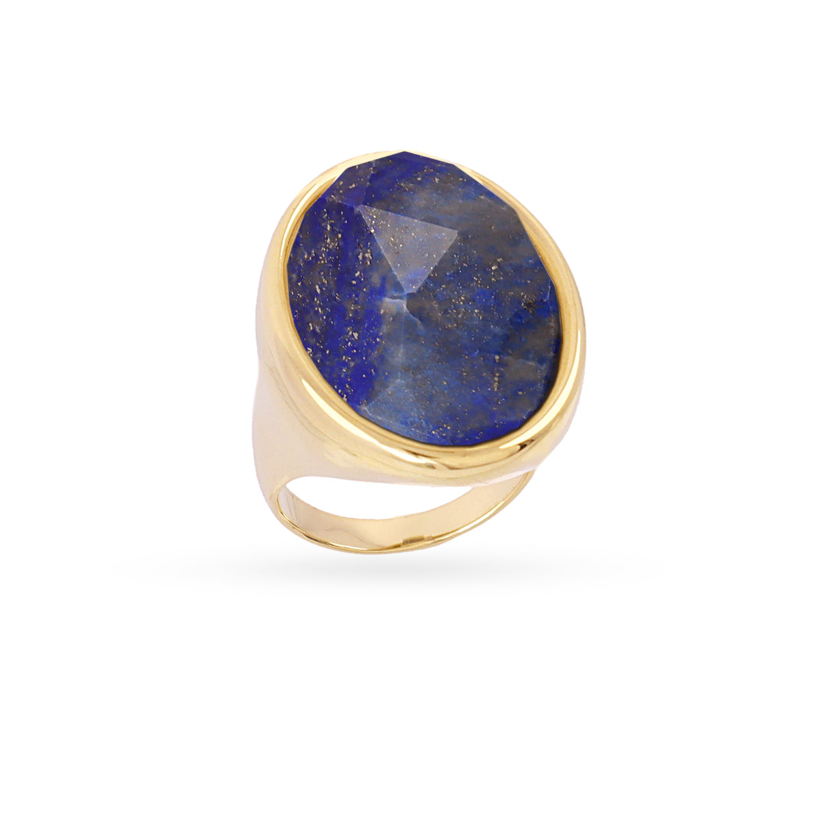 Steel Large Oval Natural Stone Ring | Anartxy