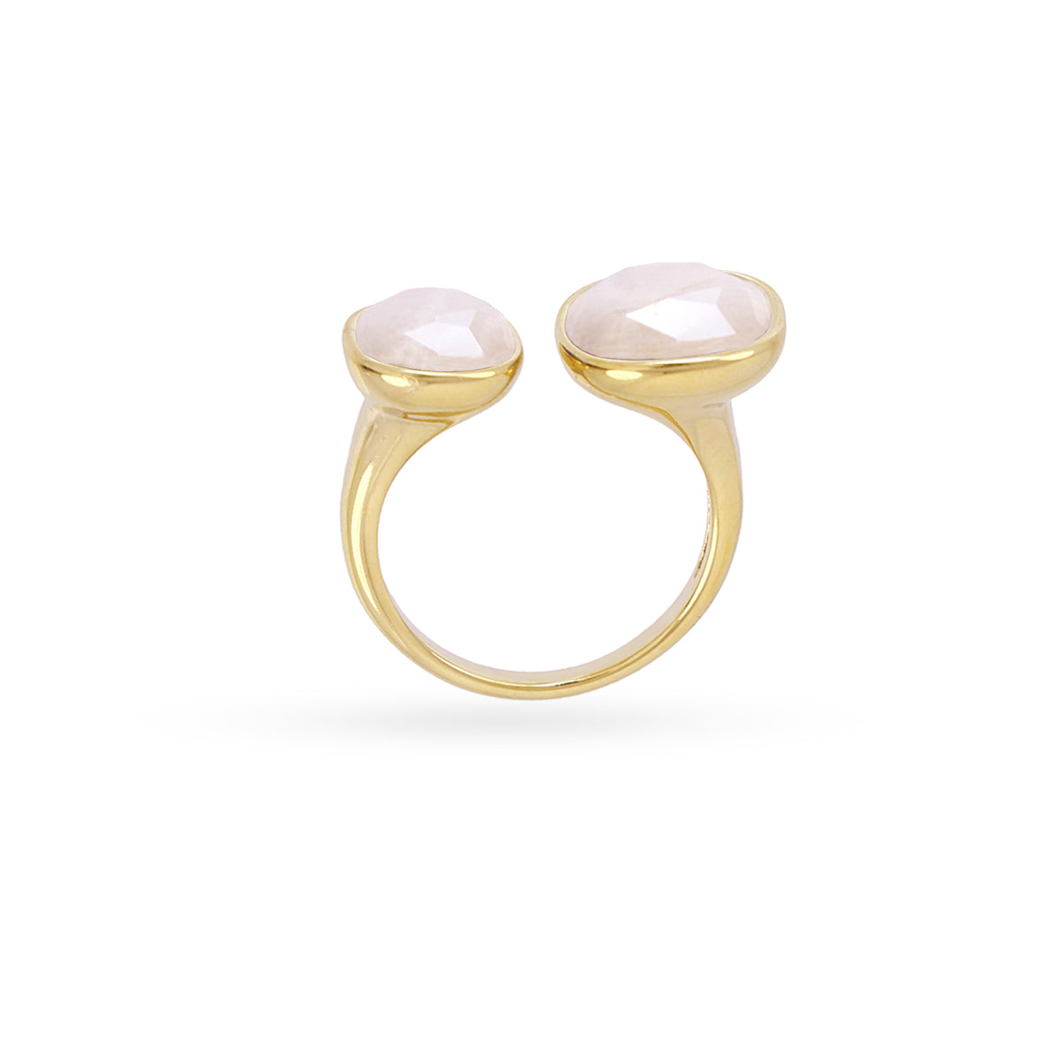 Steel Double Stone Open Ring | Anartxy