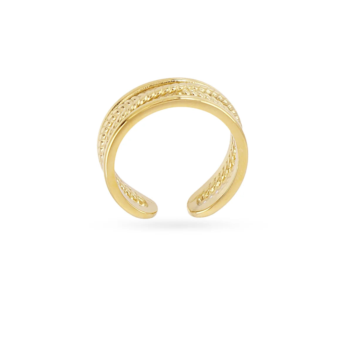 Steel Textured Crossover Ring | Anartxy