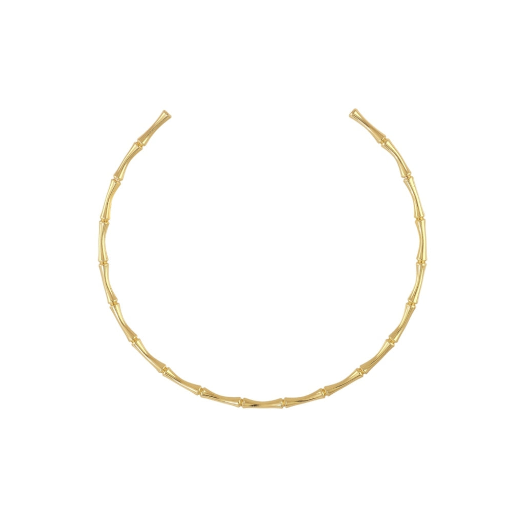 Bamboo Bangle Cuff Necklace | Stainless Steel in Gold & Silver