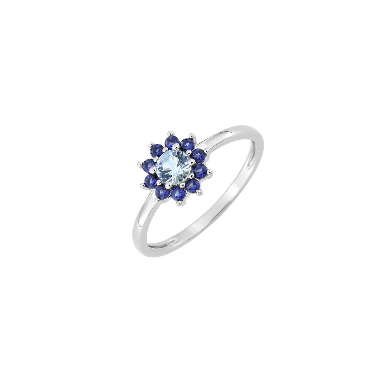 Sterling Silver Blue Tones Cluster Ring | Eve