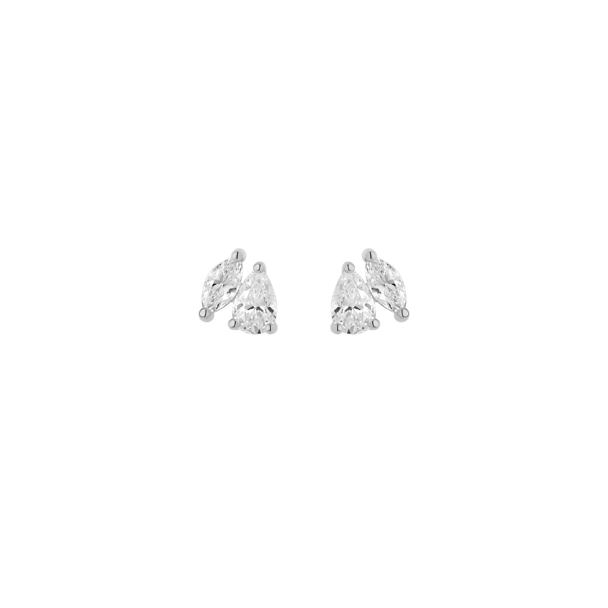 Sterling Silver Pear & Marquise Cut Stud Earrings | Manresa
