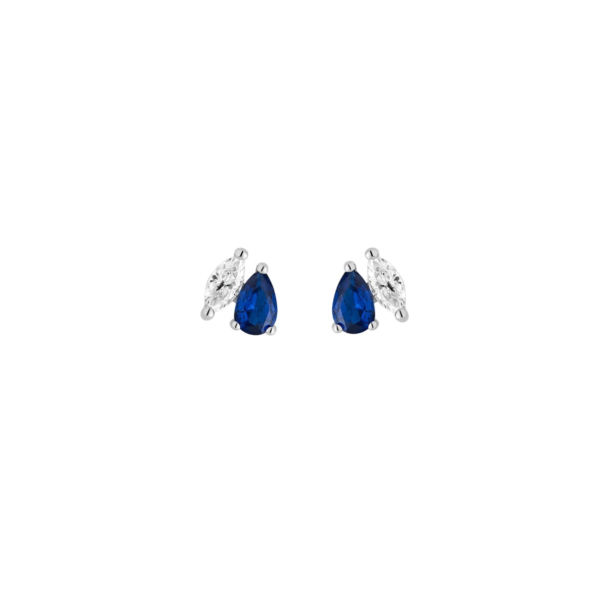 Sterling Silver Pear & Marquise Cut Stud Earrings | Manresa