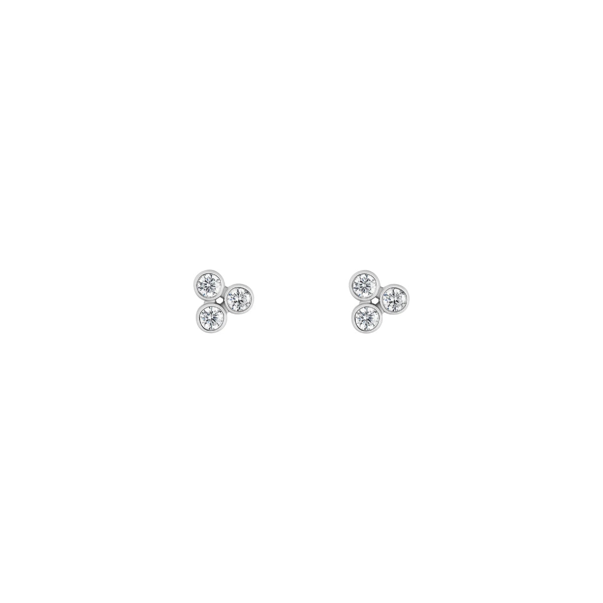 Sterling Silver Three Circle Stud Earrings | Lucena