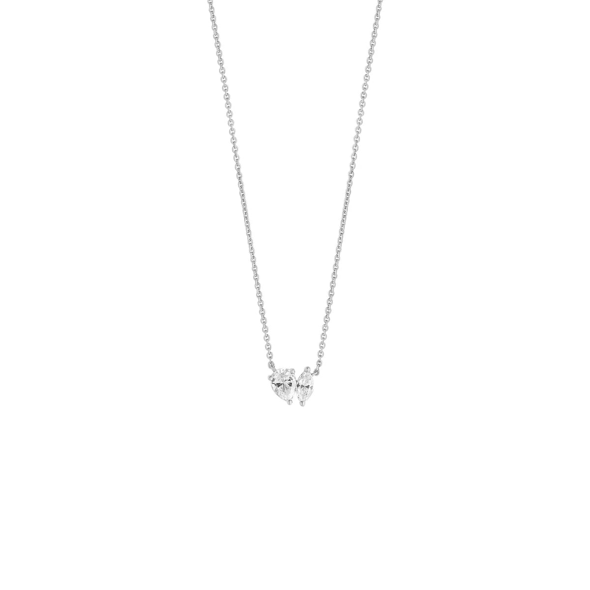 Sterling Silver Pear & Marquise Cut Pendant Necklace | Juno