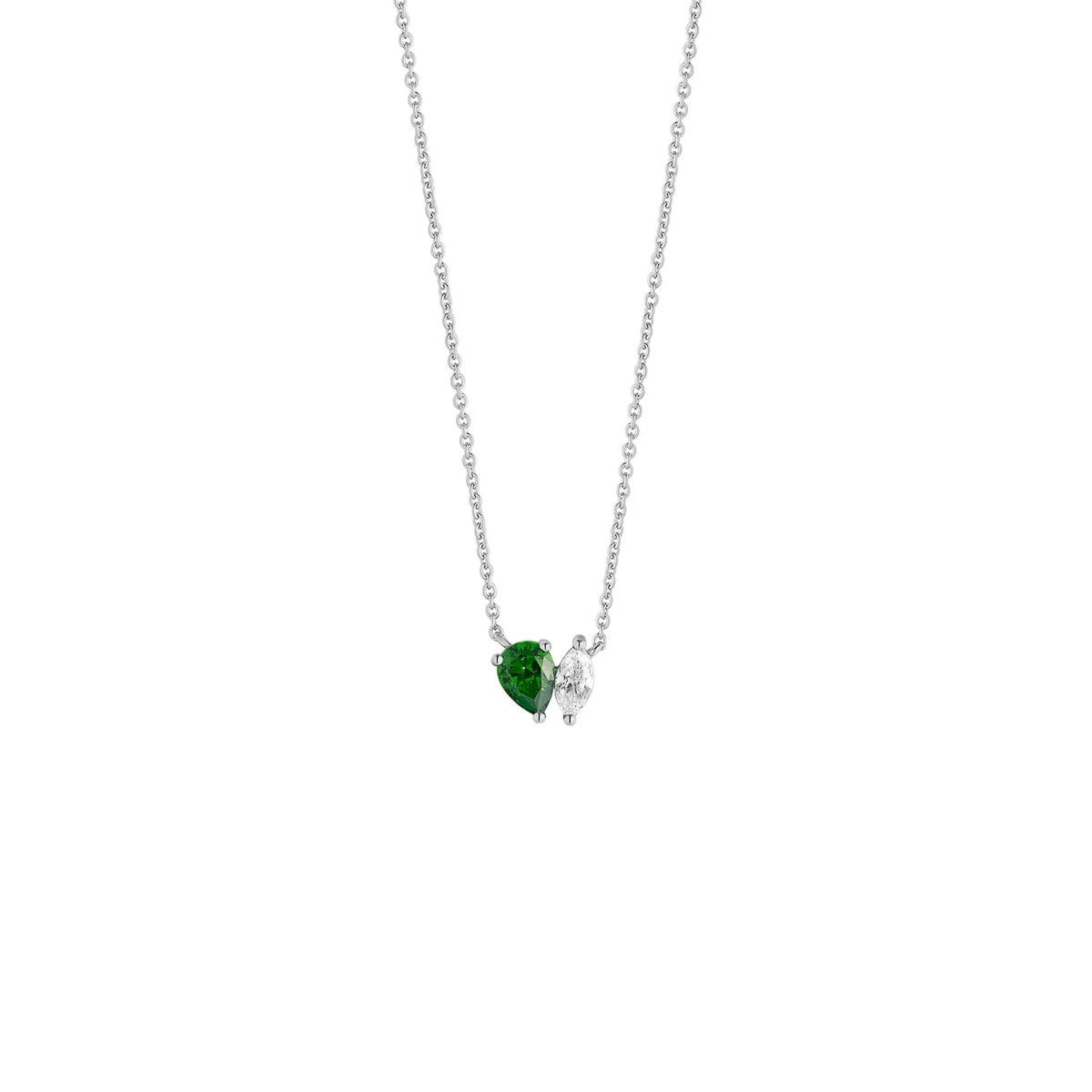 Sterling Silver Pear & Marquise Cut Pendant Necklace | Juno
