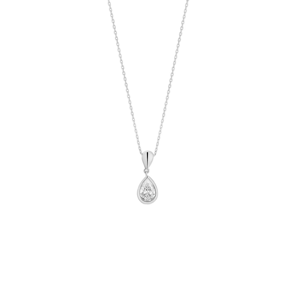 Sterling Silver Tear Drop Pendant Necklace | Veritas