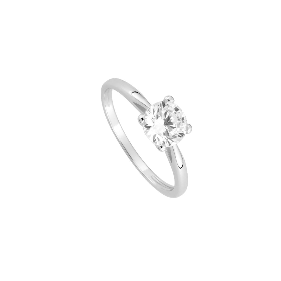 Sterling Silver Diamond Cut Solitaire Ring | Elo
