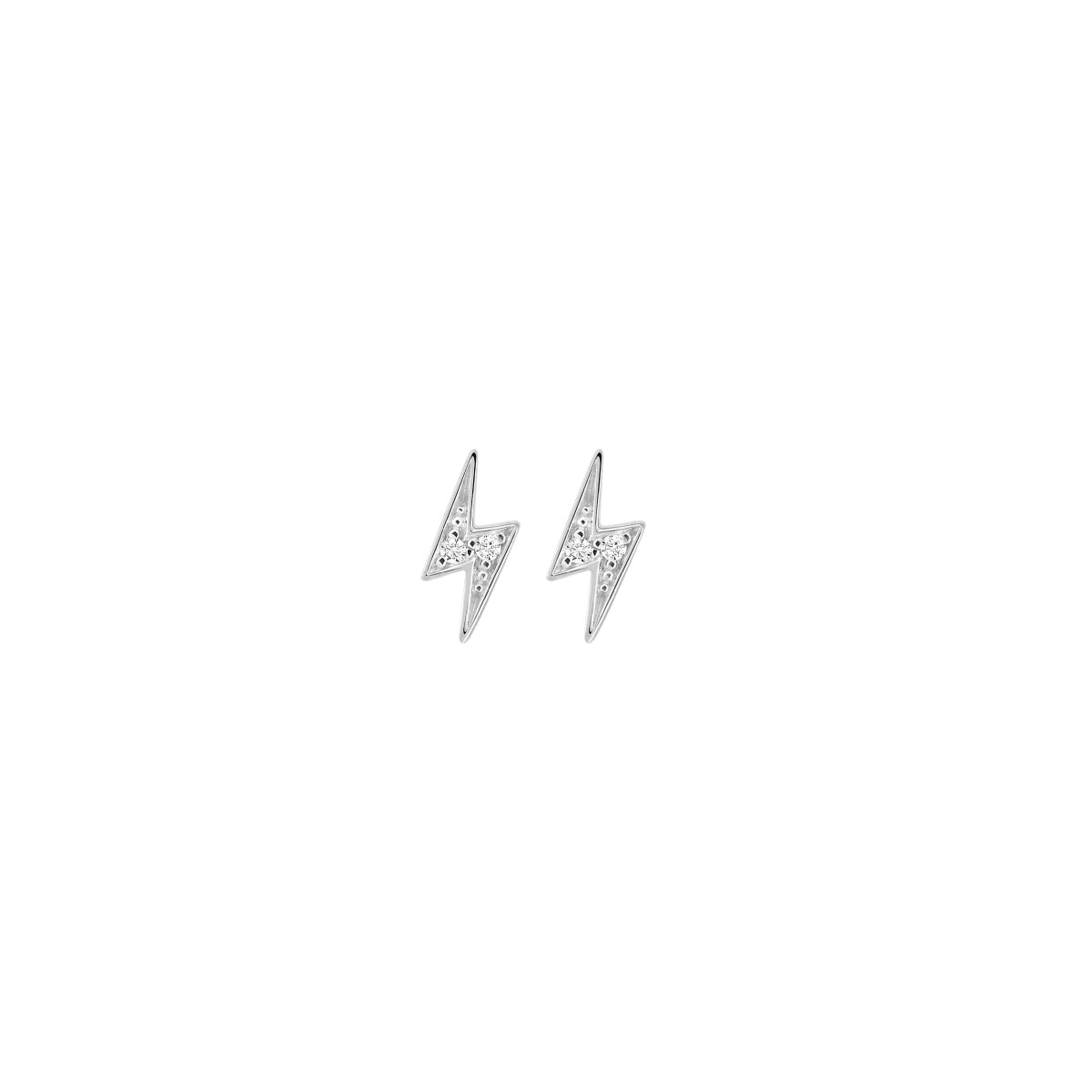 Sterling Silver Lightning Bolt Stud Earrings | Zori