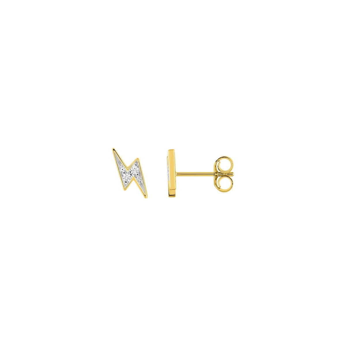 18ct Gold Plated Lightning Bolt Stud Earrings | Zori