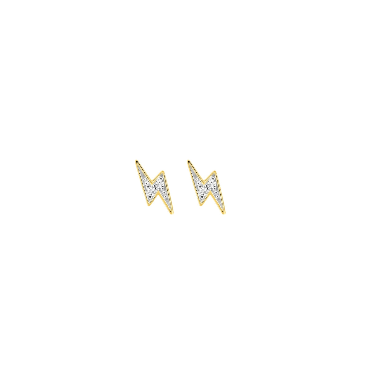 18ct Gold Plated Lightning Bolt Stud Earrings | Zori