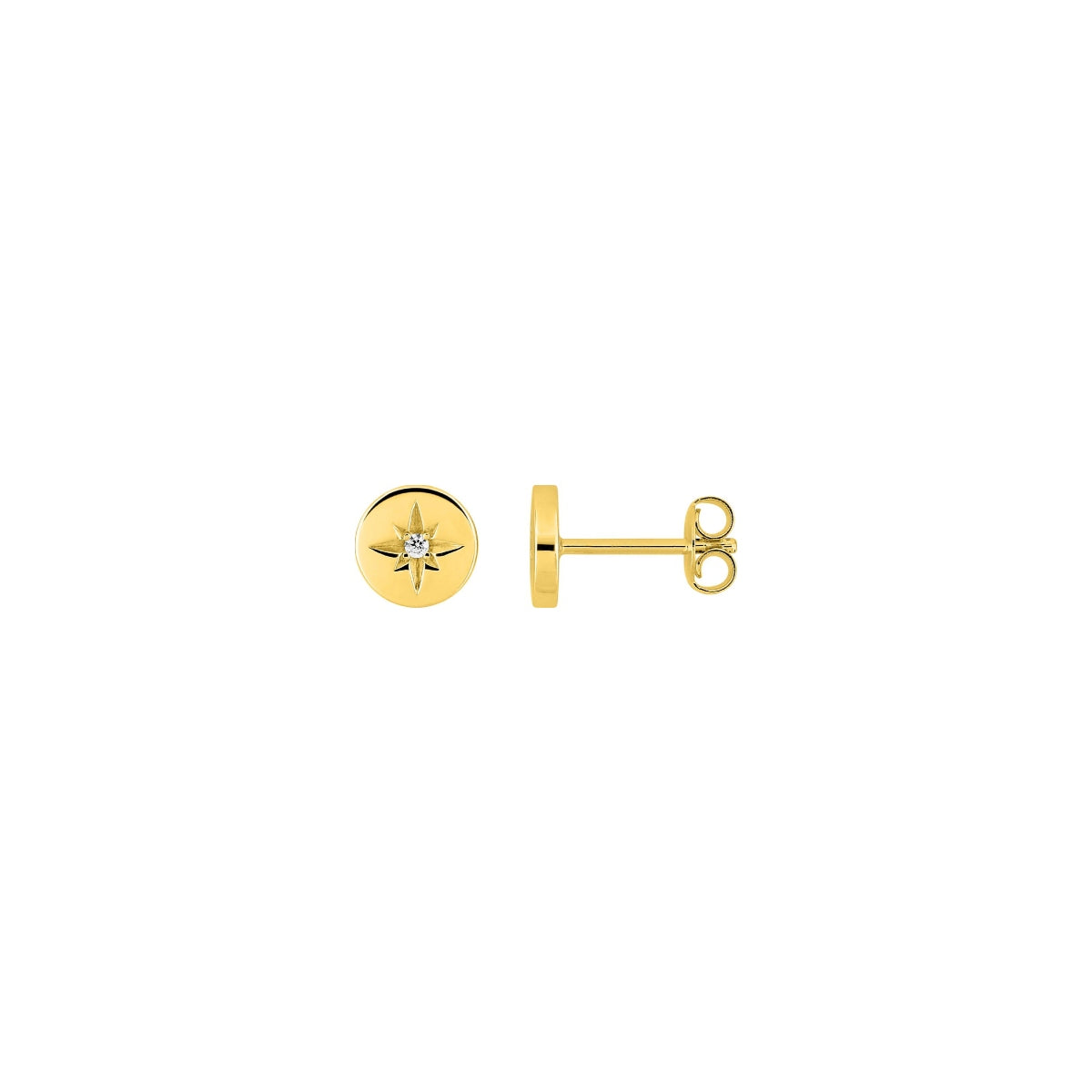 18ct Gold Plated North Star Stud Earrings | Auli