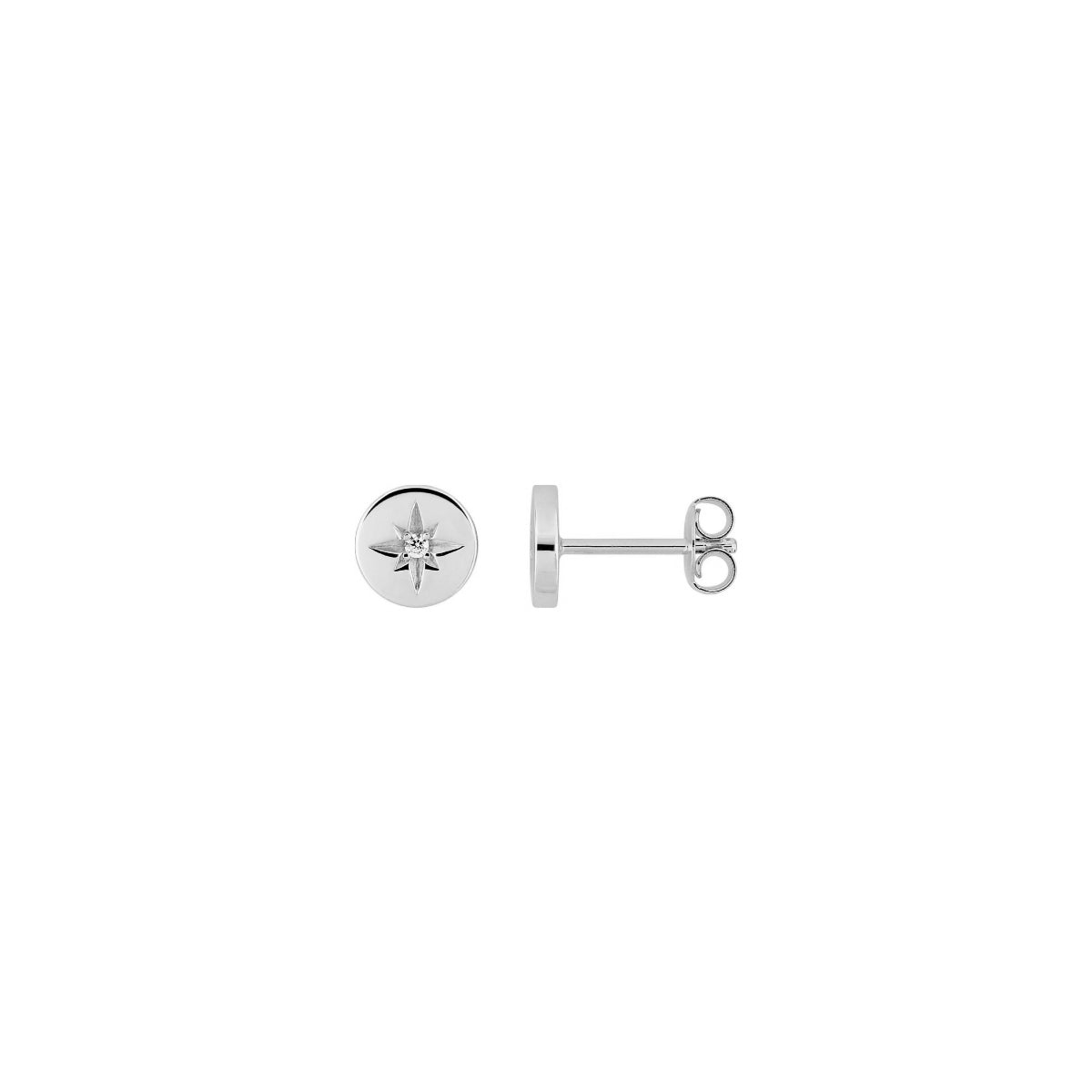 Sterling Silver North Star Stud Earrings | Auli