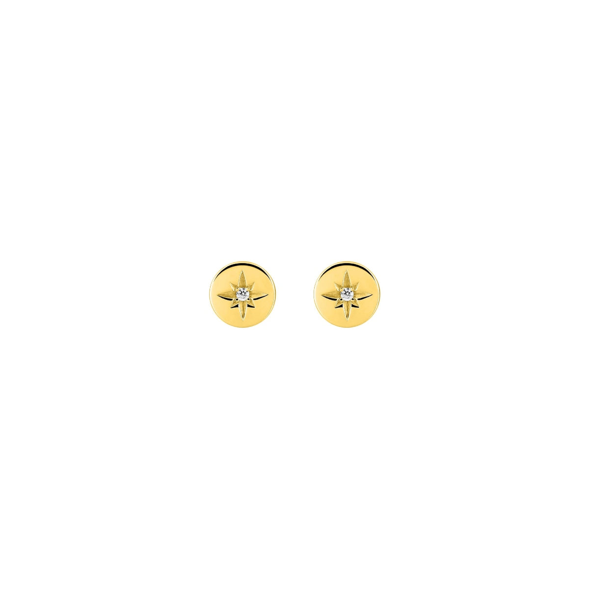 18ct Gold Plated North Star Stud Earrings | Auli