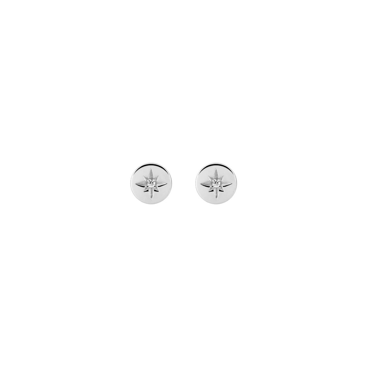 Sterling Silver North Star Stud Earrings | Auli