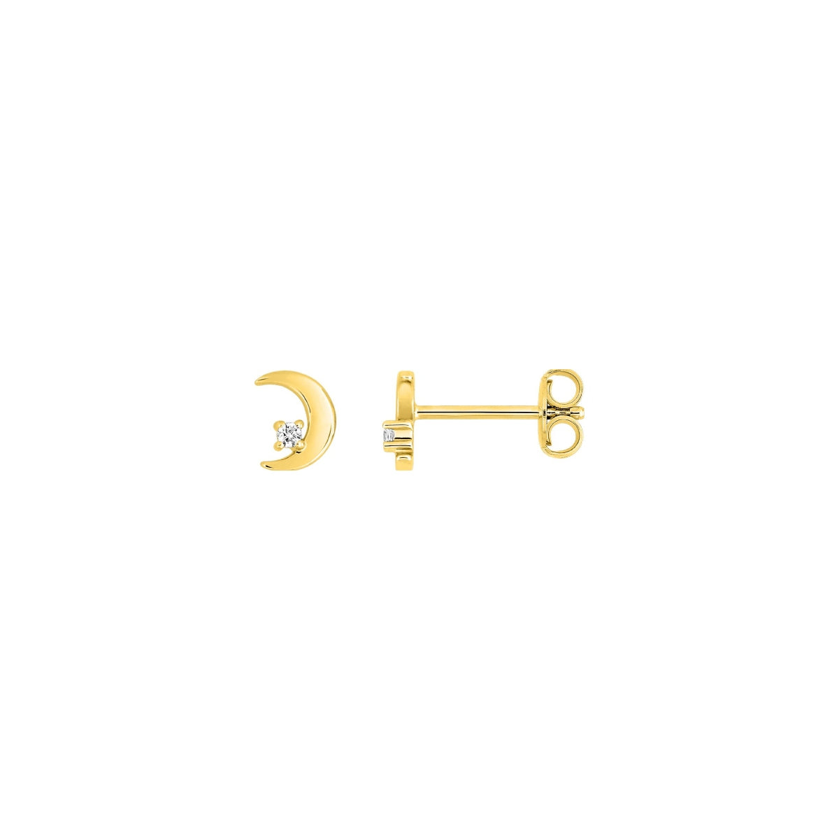 18ct Gold Plated Crescent Moon Stud Earrings | Aurora